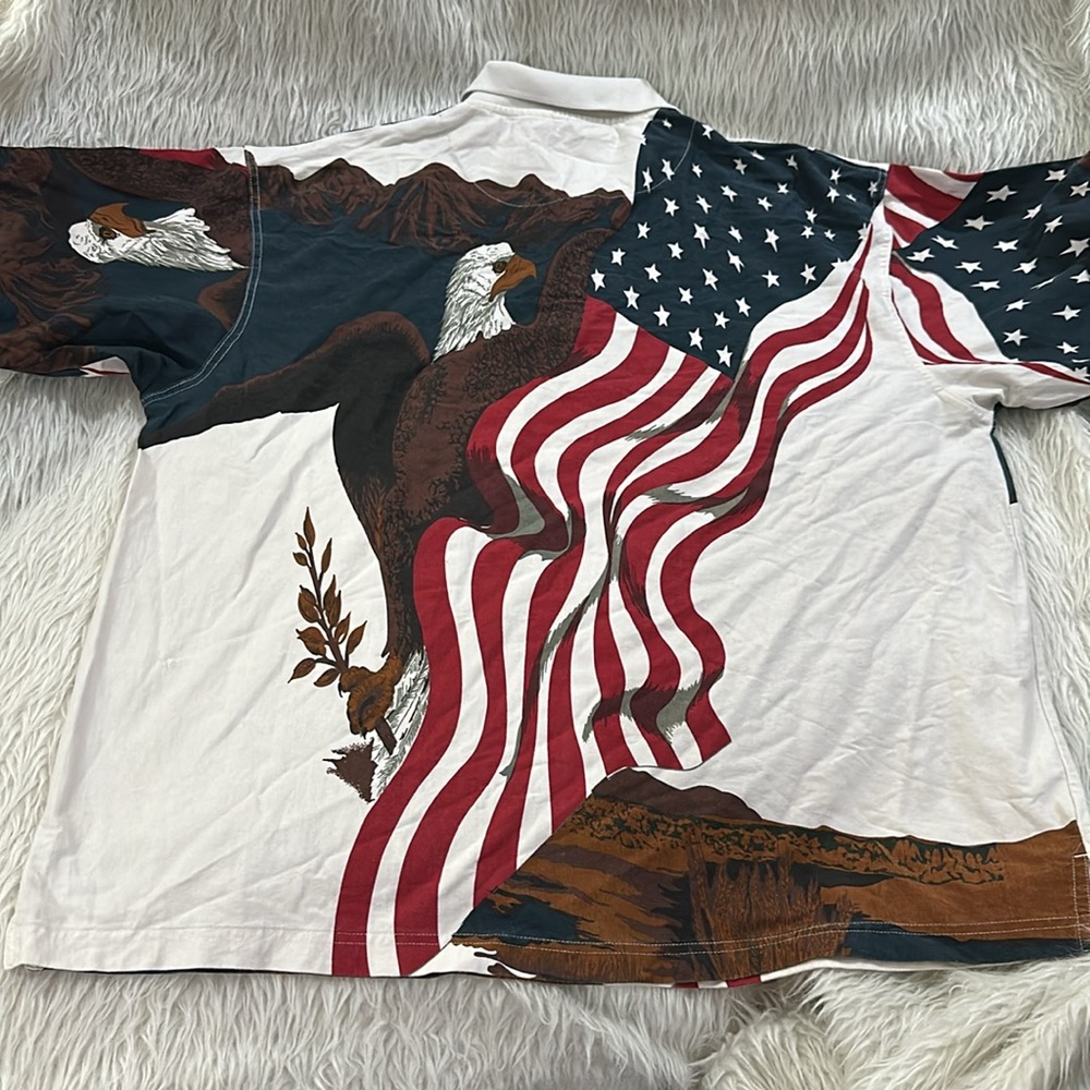 American flag patriotic eagle and flag polo shirt size xxl - Picture 6 of 9